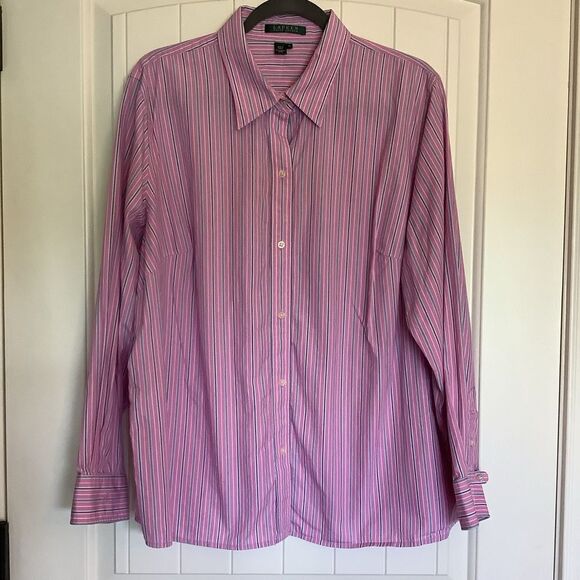 Lauren Ralph Lauren Tops - Lauren Ralph Lauren Pink Striped Button Down Shirt 💕💝❤